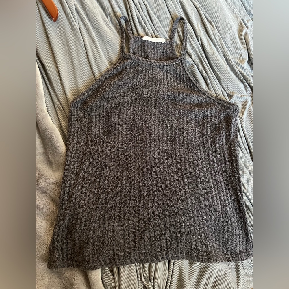 Sheer gray crop top